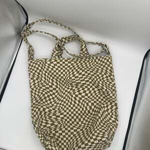 Baggu Horizontal Duck Bag Moss Trippy Checker